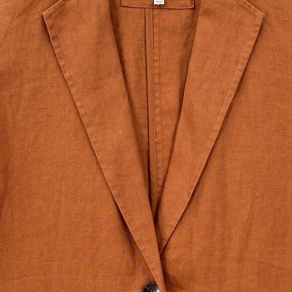 MADEWELL Linen Dorset Blazer Womens Small Brown Warm Hickory Lightweight Travel - Picture 12 of 15